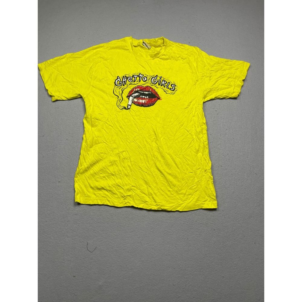 Novic T Shirt Cotton Yellow Graphic Print Medium Mens